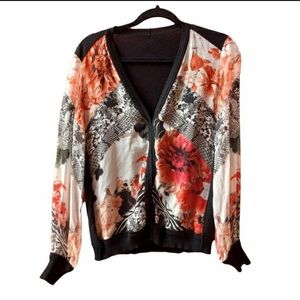 Roberto cavalli floral silk cardigan  size 42/ US: 10